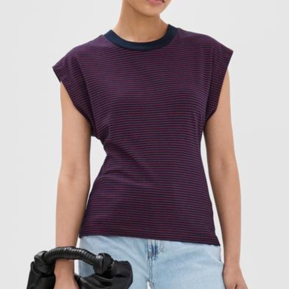 NWT PISTOLA Marina Striped Tee Navy Red Size Medium Retail $74.00 - Picture 3 of 9